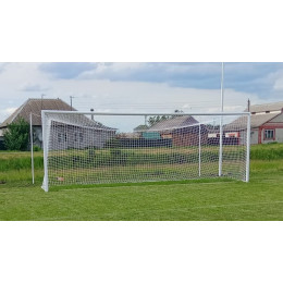 Ворота алюминиевые 7.32х2.44 м со стаканами, профиль 100 мм, футбольные (разборные)