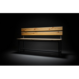 Скамейка со спинкой для раздевалок 1,5м